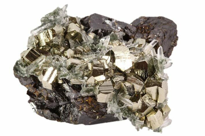 Pyrite, Sphalerite and Quartz Association - Peru #107434